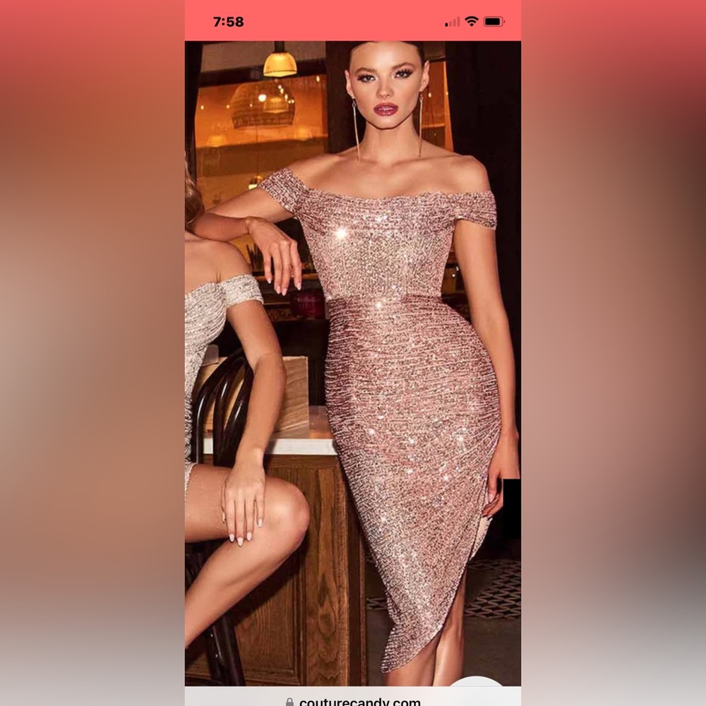 Cinderella Divine Rose Gold Midi Dress